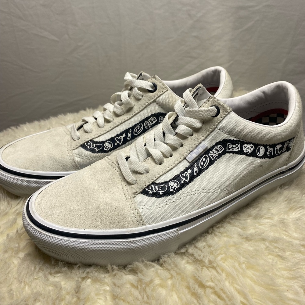 Vans Skate Old Skool Doodle White & Black Skate Size 8.5